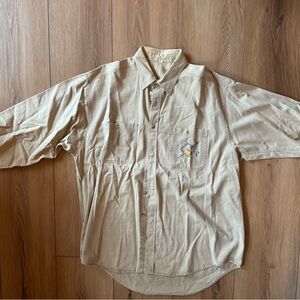 Vintage Cotton Canvas Western Shirt with Navajo Design Made in USA Men’s Size XL